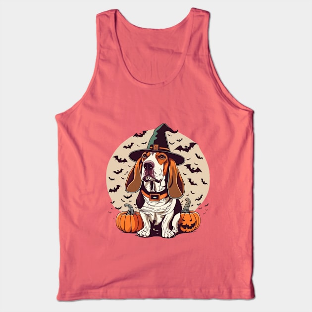 Basset Hound Pumpkin Tank Top by BukovskyART